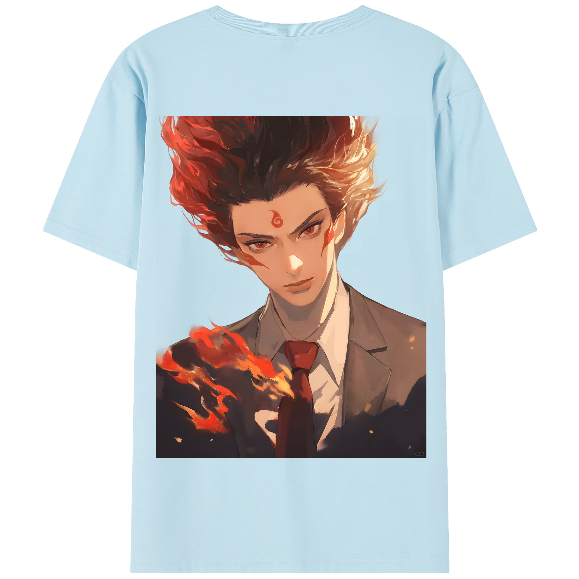 （画像用） Ne Zha 2 ナタ 魔童の大暴れ 綿100％半袖Tシャツ（背面プリント）